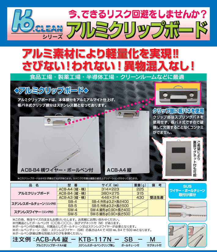 アルミクリップボード